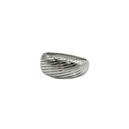 Women's Striped 925 Silver Ring - Hypoallergenic and Durable