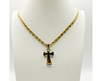 Collier Ras de Cou Religieux en Argent 925 avec Croix Bicolore Miroir – 60 cm | CM Silver Jewels