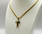 Collier Ras de Cou Religieux en Argent 925 avec Croix Bicolore Miroir – 60 cm | CM Silver Jewels