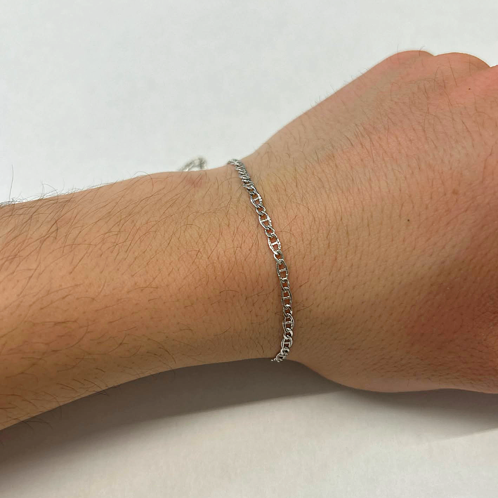 Bracciale in Oro Bianco 18 Carati 750 – Gioiello Elegante in Oro Certificato – 1,53 g – Made in Italy