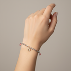 Women's 925 silver bracelet with lucky charms