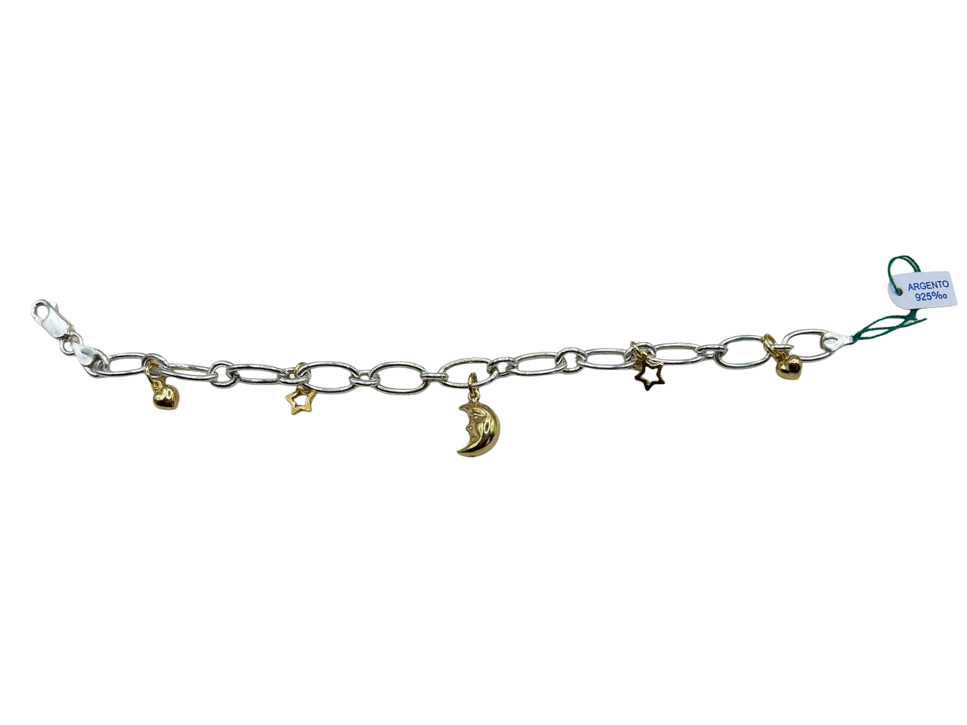 Women's 925 silver bracelet with lucky moon charms
