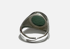 Bague Homme en Argent 925 avec Pierre Verte Effet Malachite – Taille Ajustable | CM Silver Jewels