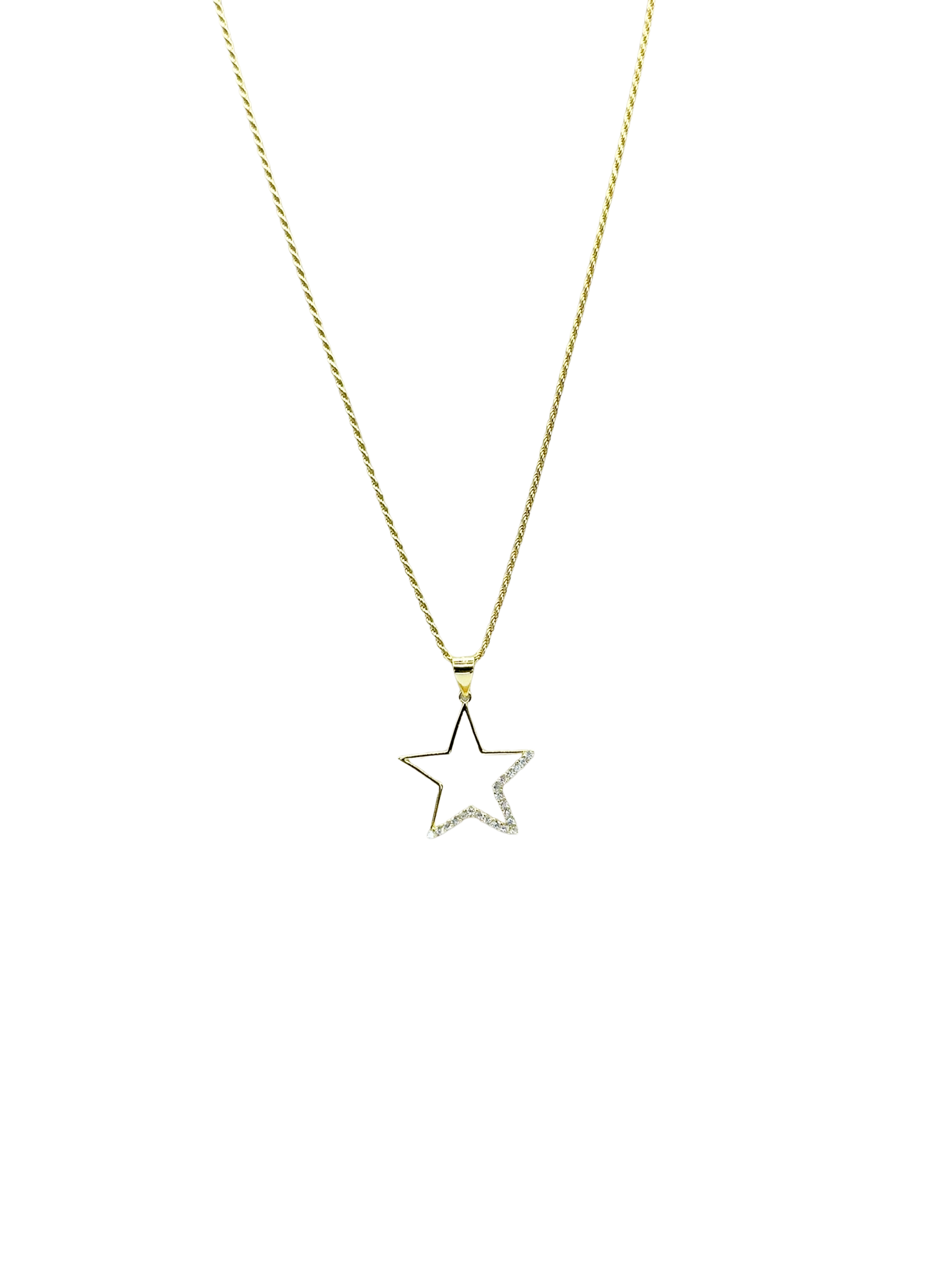 Collana Stella Brillante in Argento 925 Placcato Oro – Luce, Eleganza e Stile | 45 cm - Gioielleria CM SILVER & JEWELS