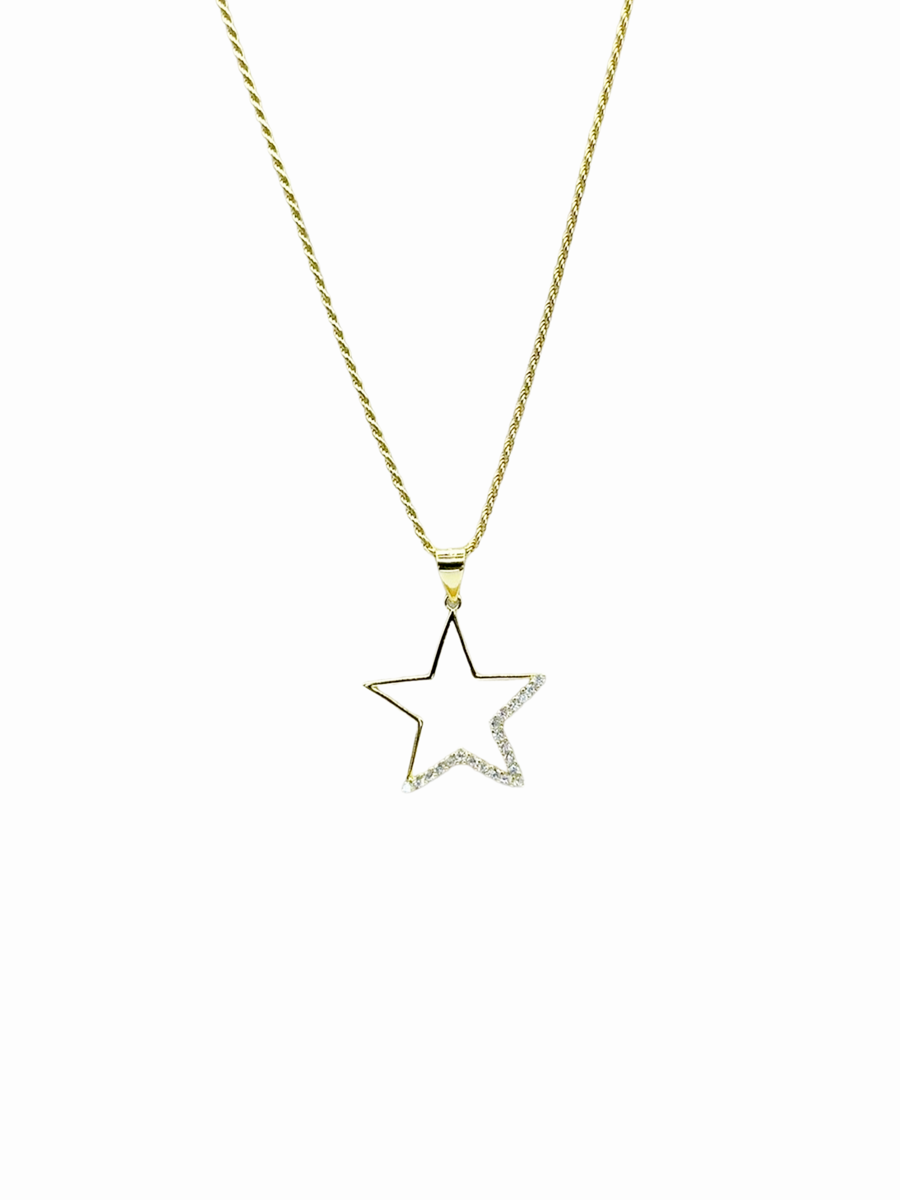 Collana Stella Brillante in Argento 925 Placcato Oro – Luce, Eleganza e Stile | 45 cm - Gioielleria CM SILVER & JEWELS