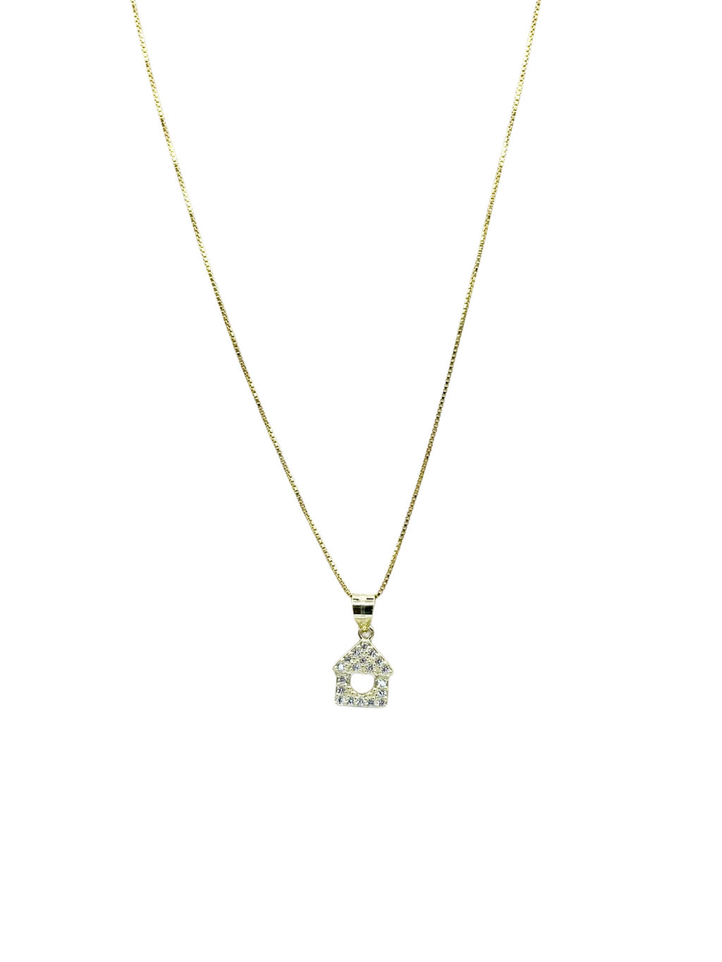 Collana Casa del Cuore in Argento 925 Placcato Oro – Gioiello Luminoso da 45 cm - Gioielleria CM SILVER & JEWELS