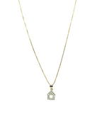 Collana Casa del Cuore in Argento 925 Placcato Oro – Gioiello Luminoso da 45 cm - Gioielleria CM SILVER & JEWELS