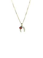 Collana Portafortuna Ferro di Cavallo con Coccinella – Argento 925 Placcato Oro | Gioiello Elegante - Gioielleria CM SILVER & JEWELS