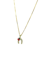 Collana Portafortuna Ferro di Cavallo con Coccinella – Argento 925 Placcato Oro | Gioiello Elegante - Gioielleria CM SILVER & JEWELS