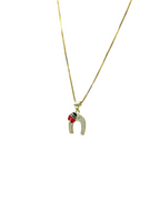 Collana Portafortuna Ferro di Cavallo con Coccinella – Argento 925 Placcato Oro | Gioiello Elegante - Gioielleria CM SILVER & JEWELS