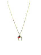 Collana Portafortuna Ferro di Cavallo con Coccinella – Argento 925 Placcato Oro | Gioiello Elegante - Gioielleria CM SILVER & JEWELS