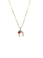 Collana Portafortuna Ferro di Cavallo con Coccinella – Argento 925 Placcato Oro | Gioiello Elegante - Gioielleria CM SILVER & JEWELS