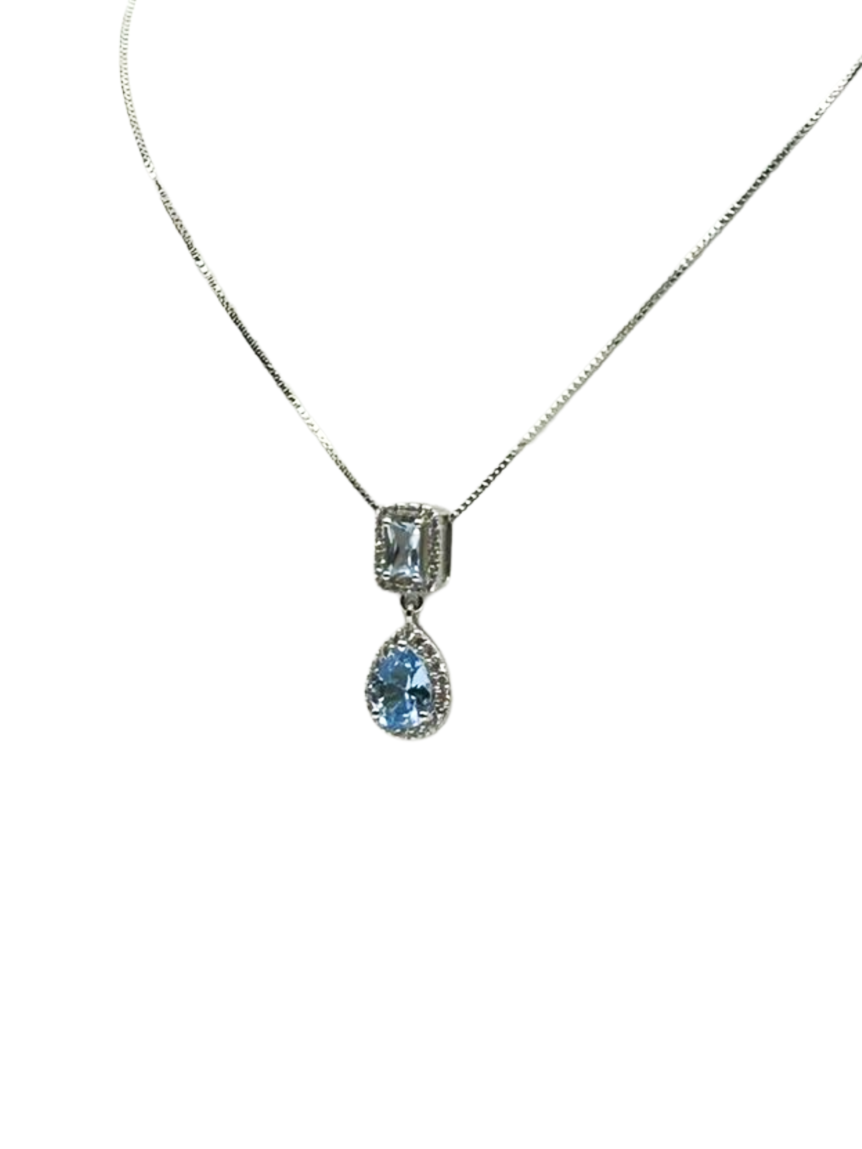 Collana Donna Elegante in Argento 925 con Cristalli Azzurri – Gioiello Raffinato Ipoallergenico Senza Nichel