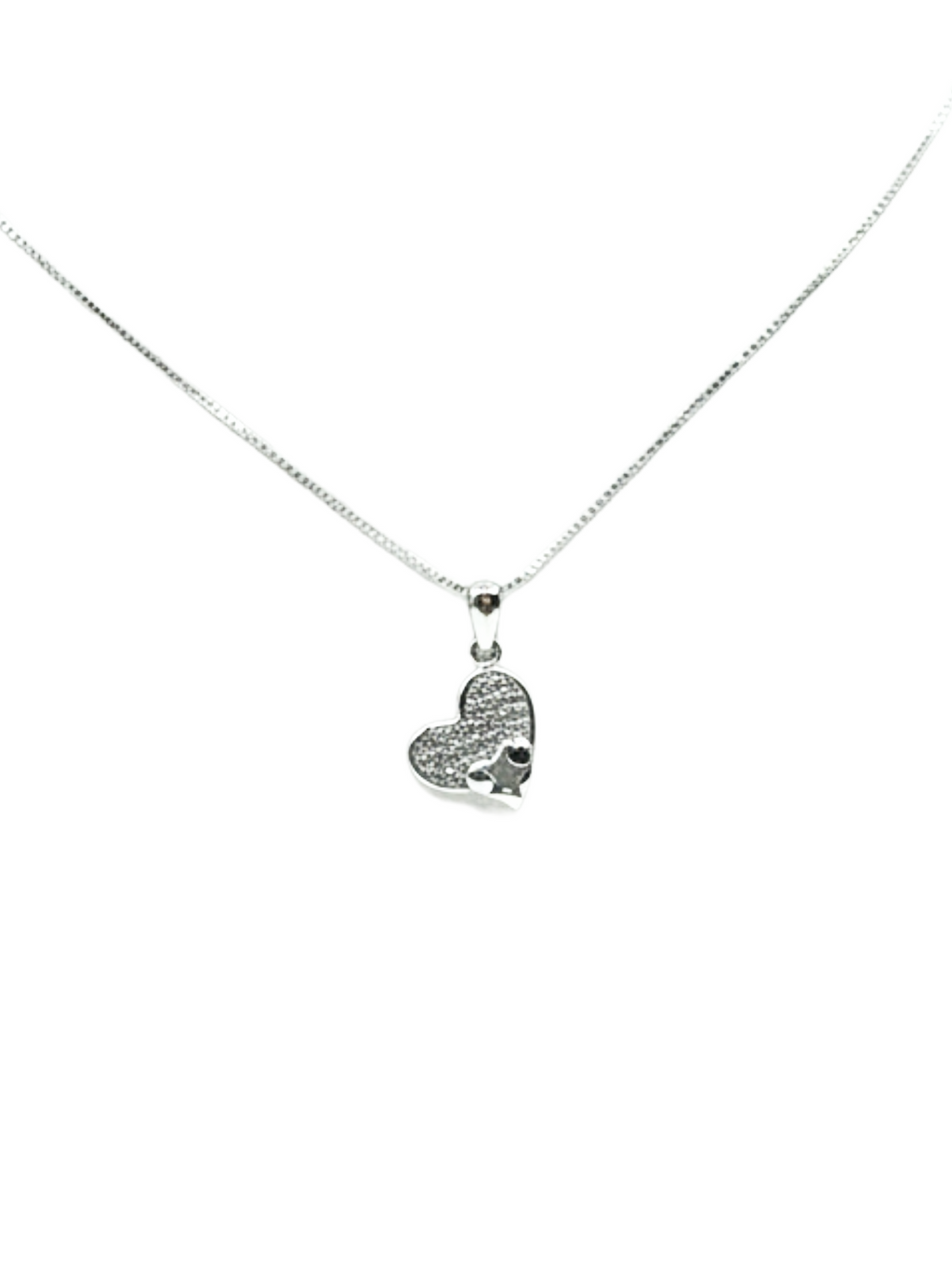 Collier en argent 925 avec pendentif en forme de cœur