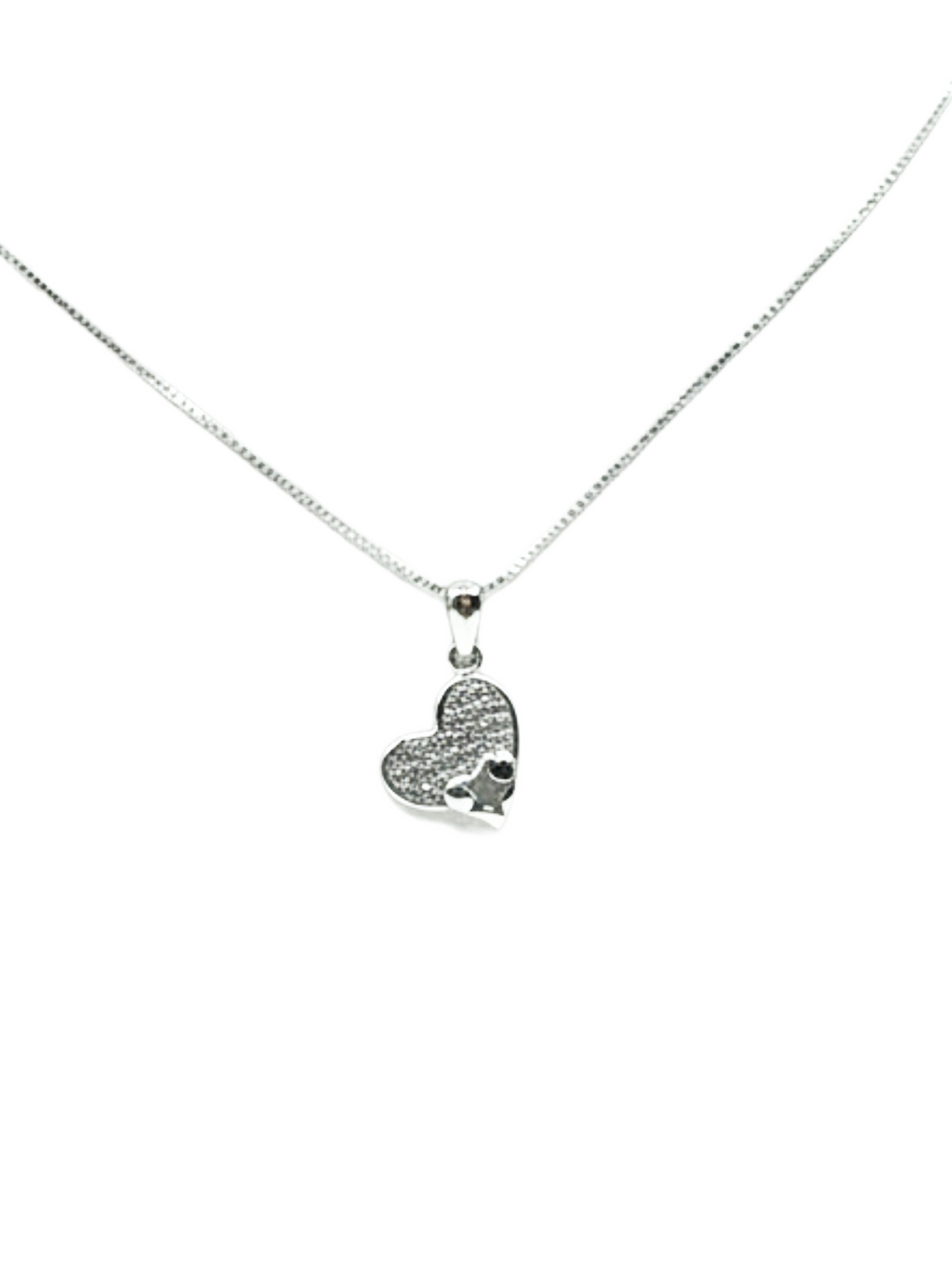 Collier en argent 925 avec pendentif en forme de cœur