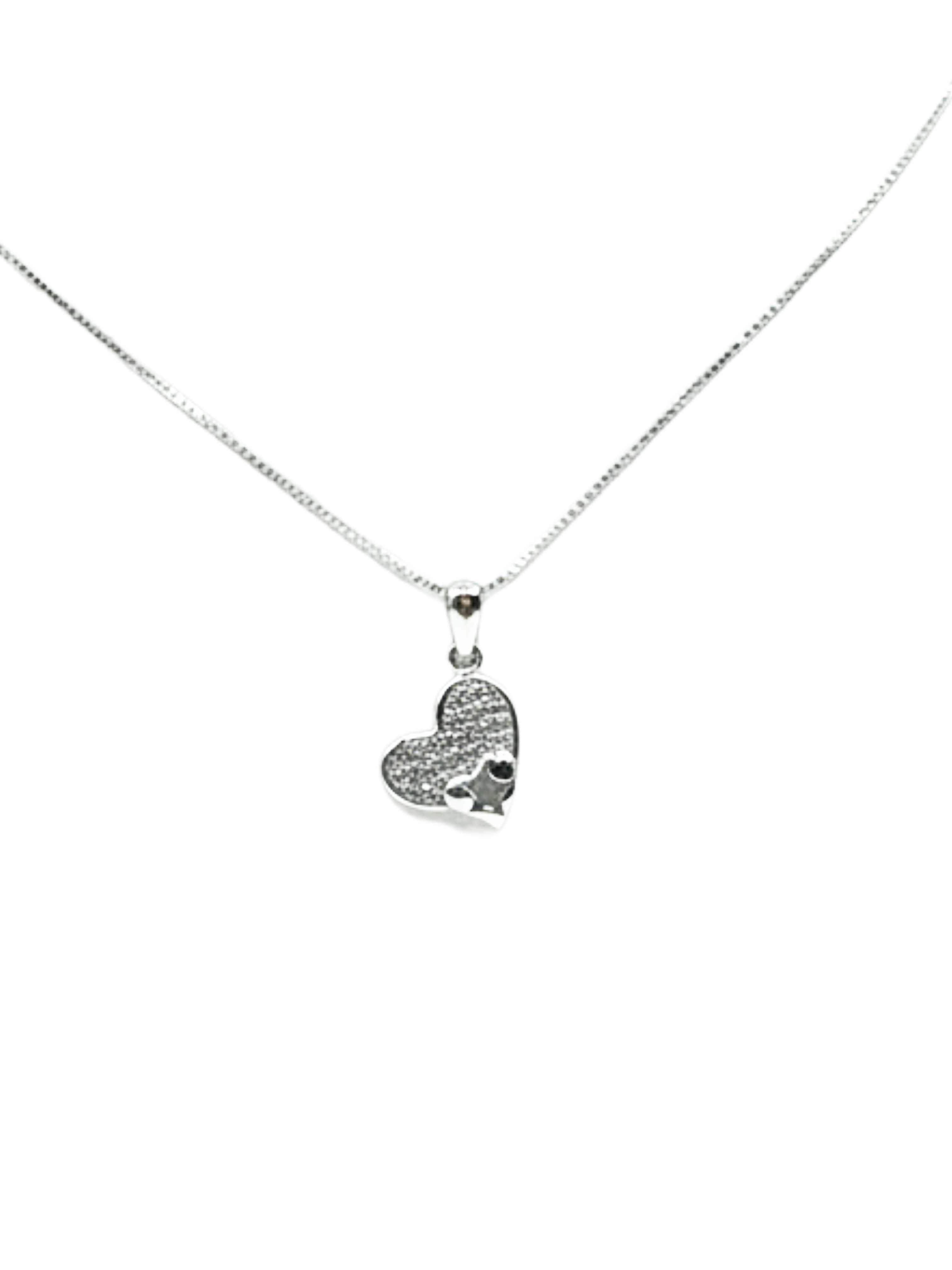 Collier en argent 925 avec pendentif en forme de cœur