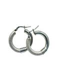 Orecchini a cerchio in Argento 925 satinati e lucidi – Diametro 3 cm - CM Silver Jewels