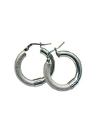 Orecchini a cerchio in Argento 925 satinati e lucidi – Diametro 3 cm - CM Silver Jewels