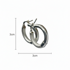 Boucles d'oreilles créoles en argent 925 satiné et poli – Diamètre 3 cm