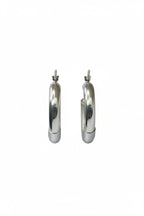 Orecchini a cerchio in Argento 925 satinati e lucidi – Diametro 3 cm - CM Silver Jewels
