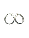 Orecchini a cerchio Argento 925 effetto Satinato - Gioiello raffinato - CM Silver Jewels
