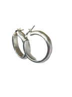 Orecchini a cerchio Argento 925 effetto Satinato - Gioiello raffinato - CM Silver Jewels