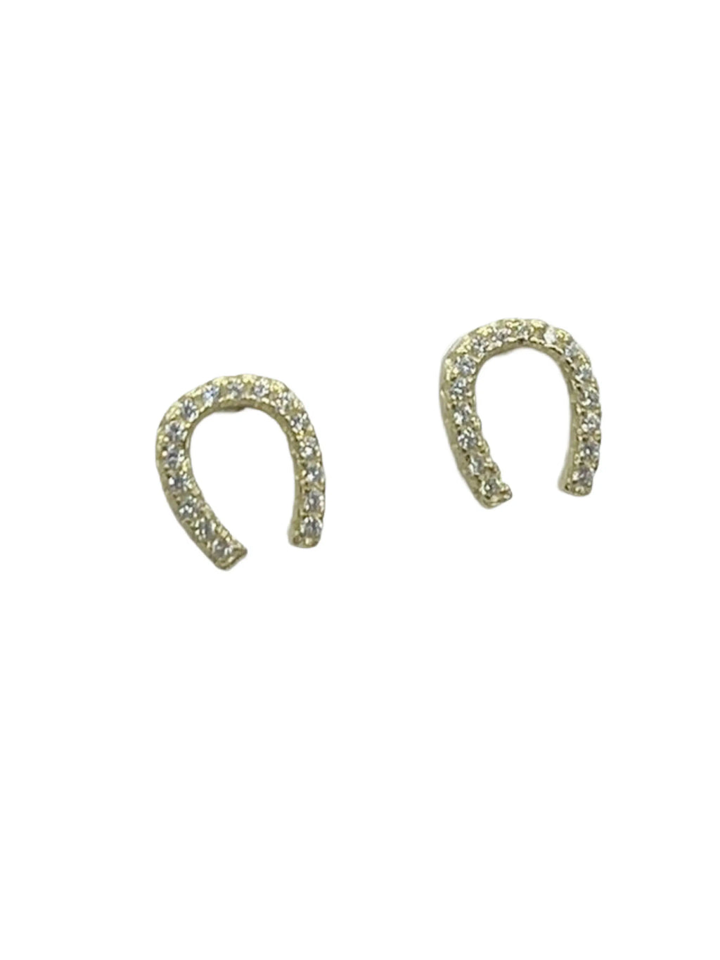 Orecchini Ferro di Cavallo in Argento 925 Dorato con Zirconi - CM Silver Jewels