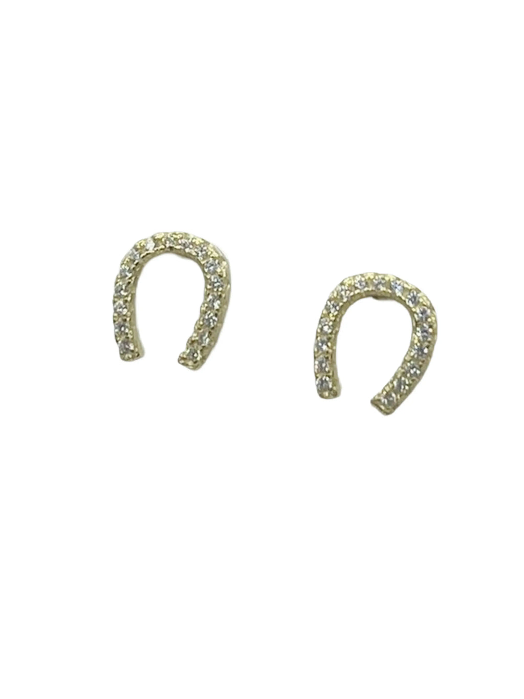 Orecchini Ferro di Cavallo in Argento 925 Dorato con Zirconi - CM Silver Jewels