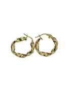 Orecchini a cerchio intrecciati argento 925 placcato oro, diametro 2,1 cm, design sofisticato