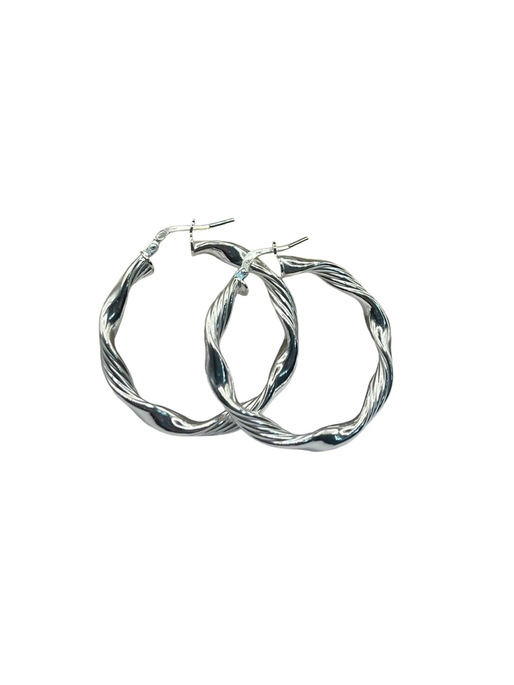 Orecchini a Cerchio Intrecciati in Argento 925 – Diametro 3 cm - Design Moderno - CM Silver Jewels