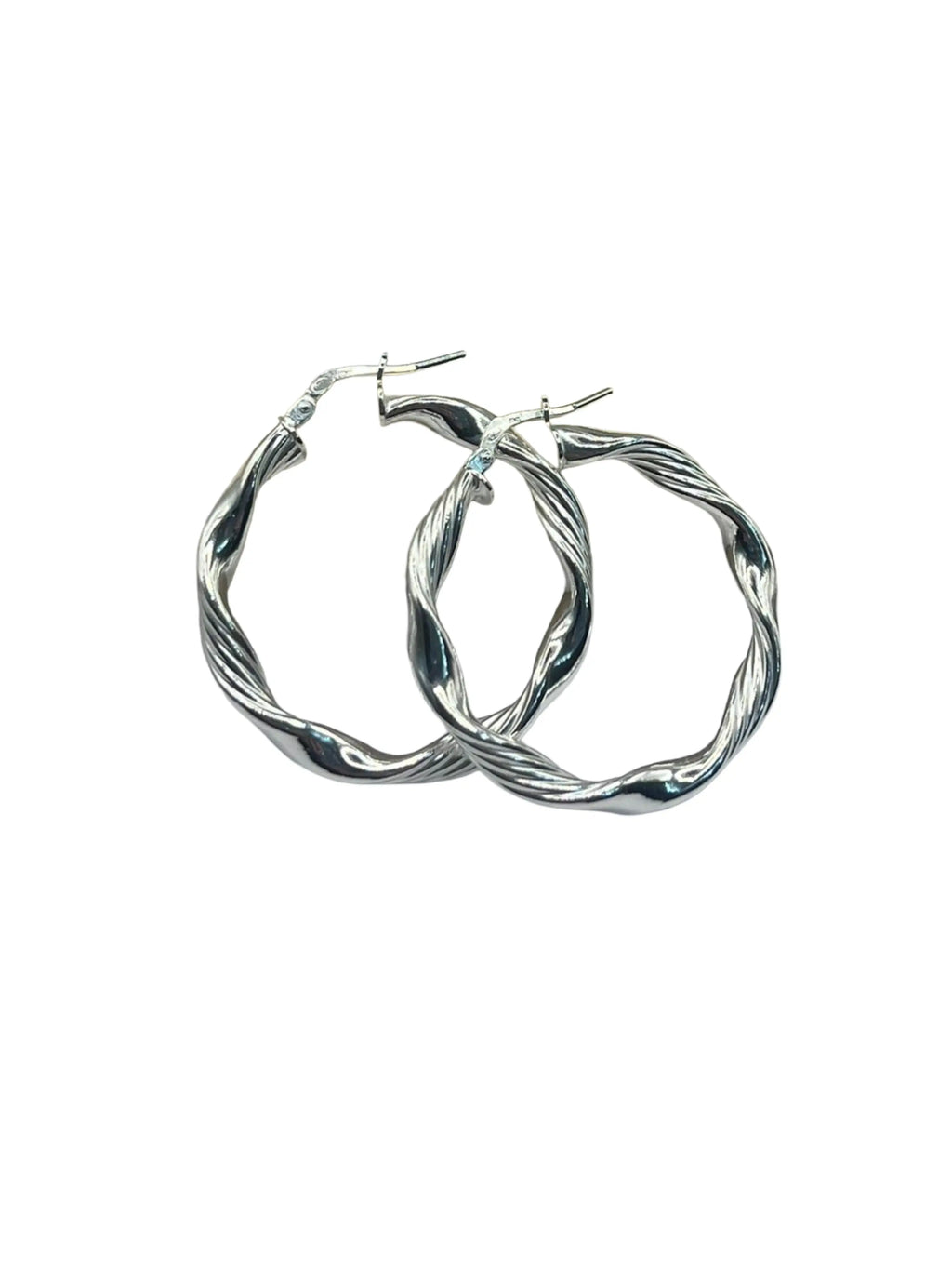 Orecchini a Cerchio Intrecciati in Argento 925 – Diametro 3 cm - Design Moderno - CM Silver Jewels