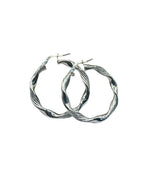Orecchini a Cerchio Intrecciati in Argento 925 – Diametro 3 cm - Design Moderno - CM Silver Jewels