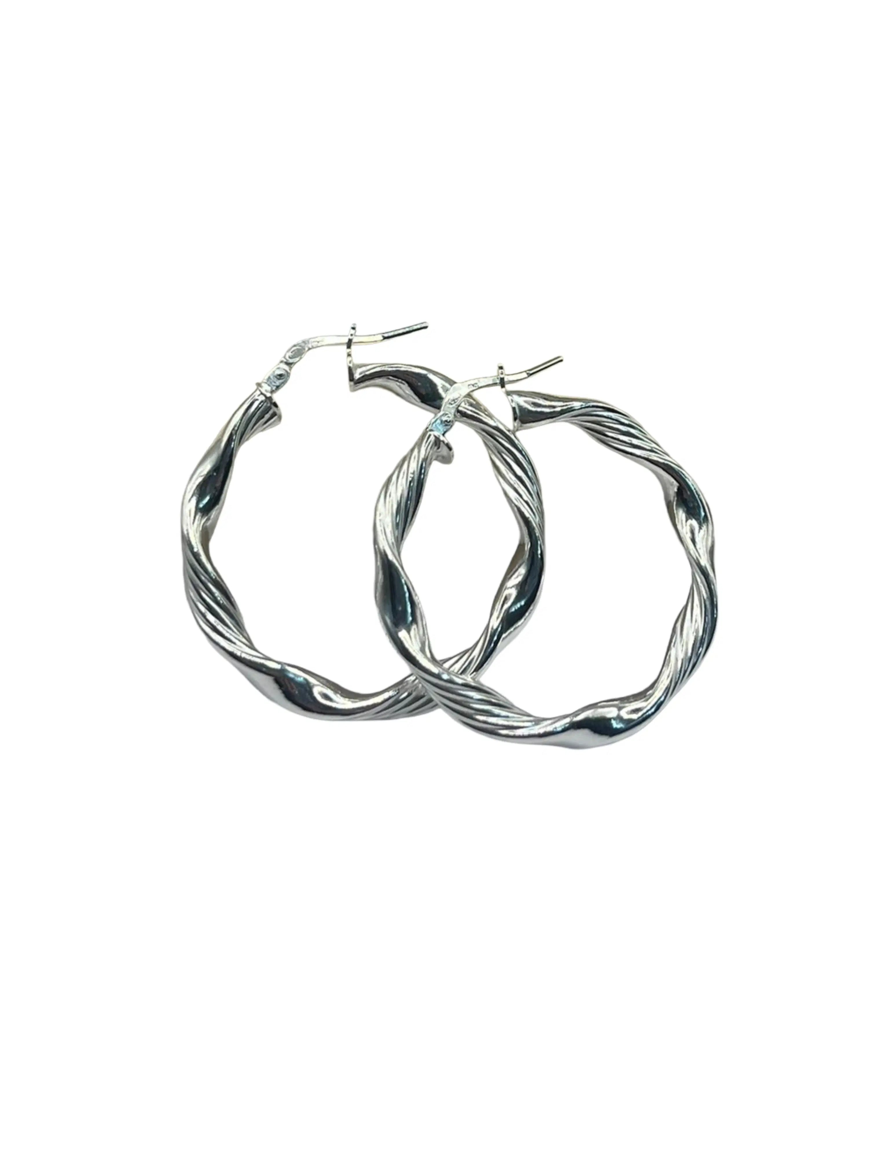Orecchini a Cerchio Intrecciati in Argento 925 – Diametro 3 cm - Design Moderno - CM Silver Jewels