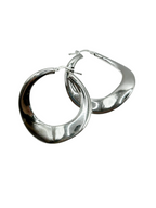 Boucles d'oreilles pendantes ovales en argent 925 poli – Design moderne et élégant