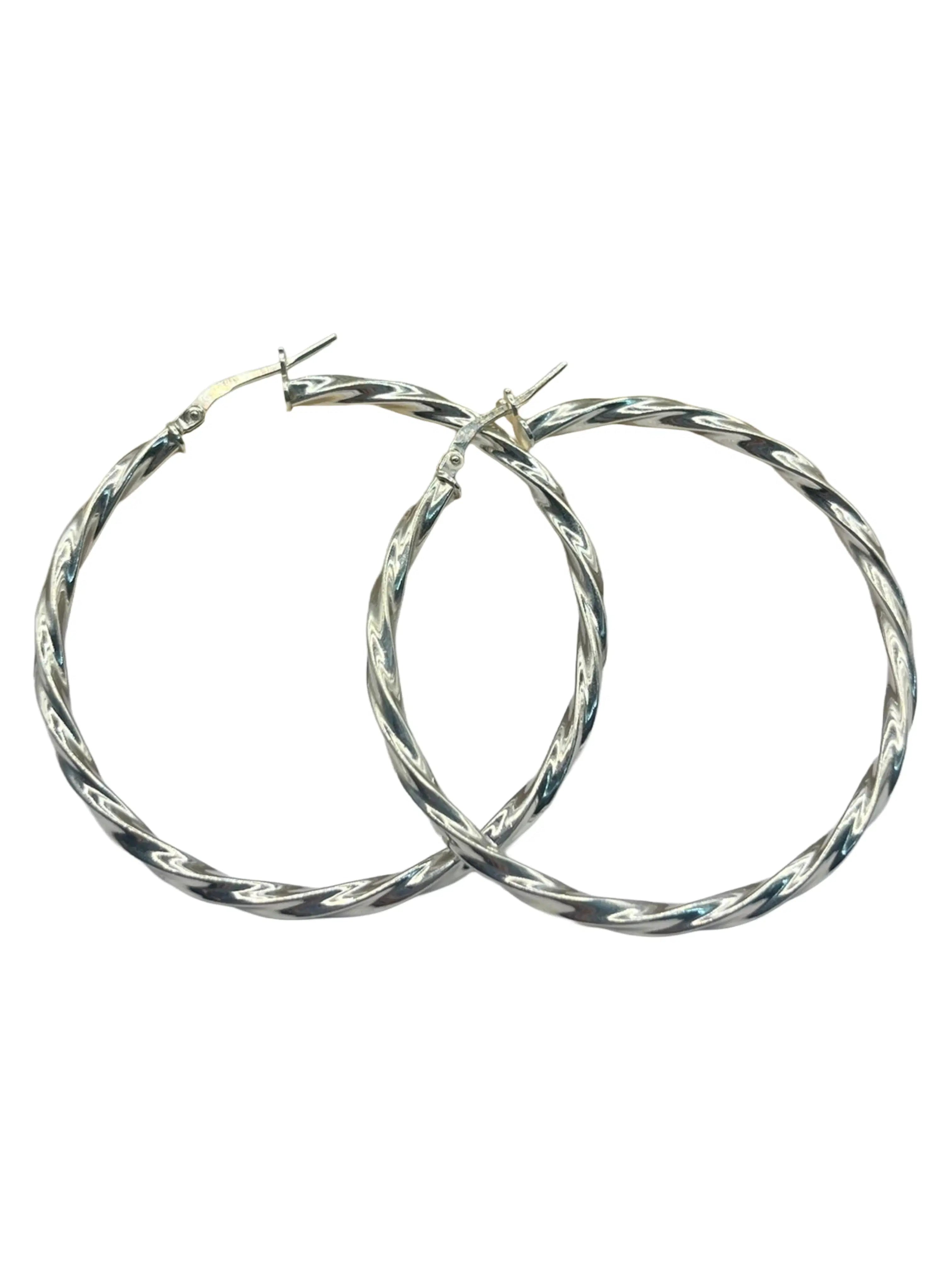Orecchini a Cerchio Intrecciati in Argento 925 artigianali - Eleganti e Luminosi - CM Silver Jewels
