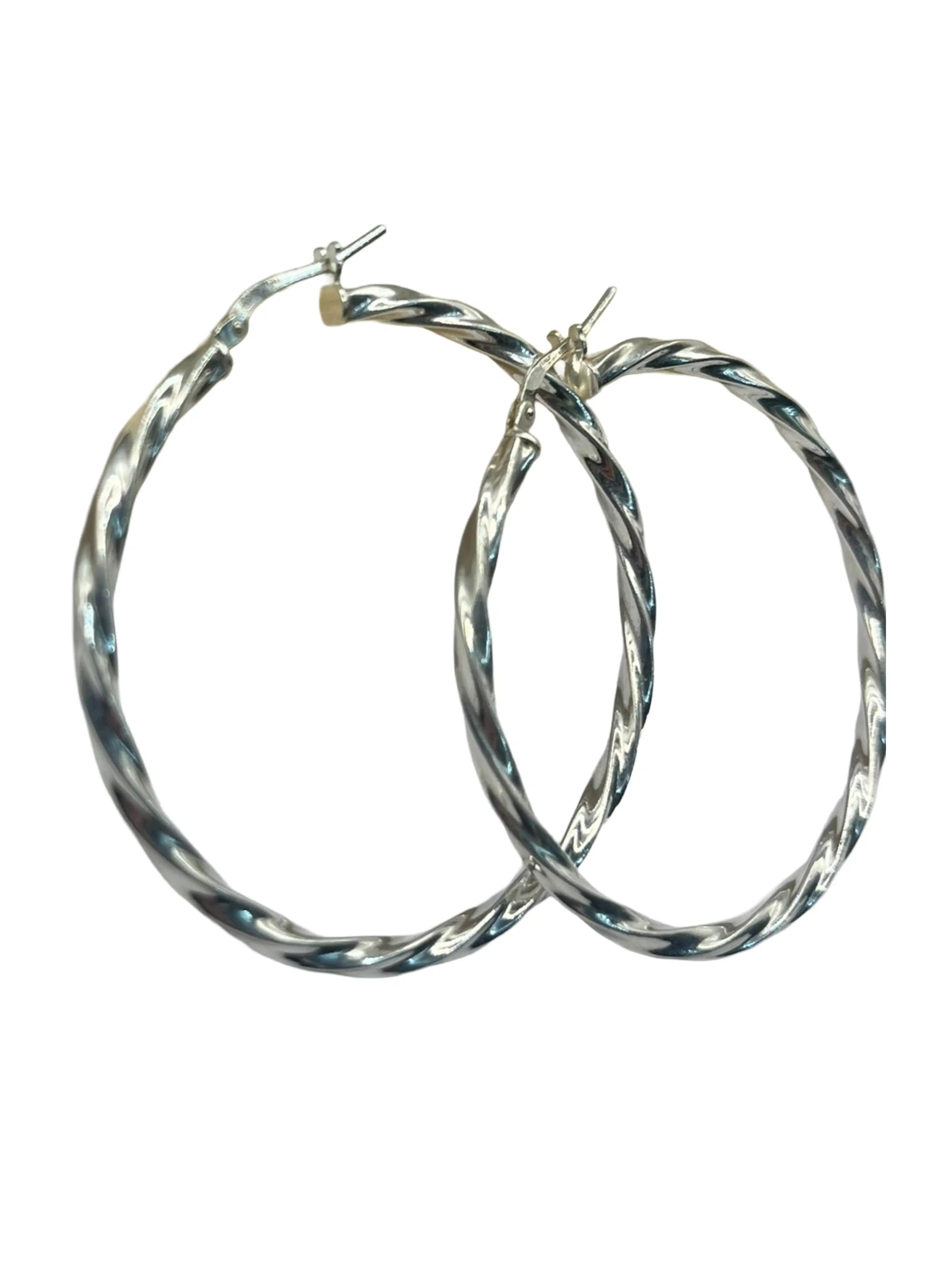 Orecchini a Cerchio Intrecciati in Argento 925 artigianali - Eleganti e Luminosi - CM Silver Jewels