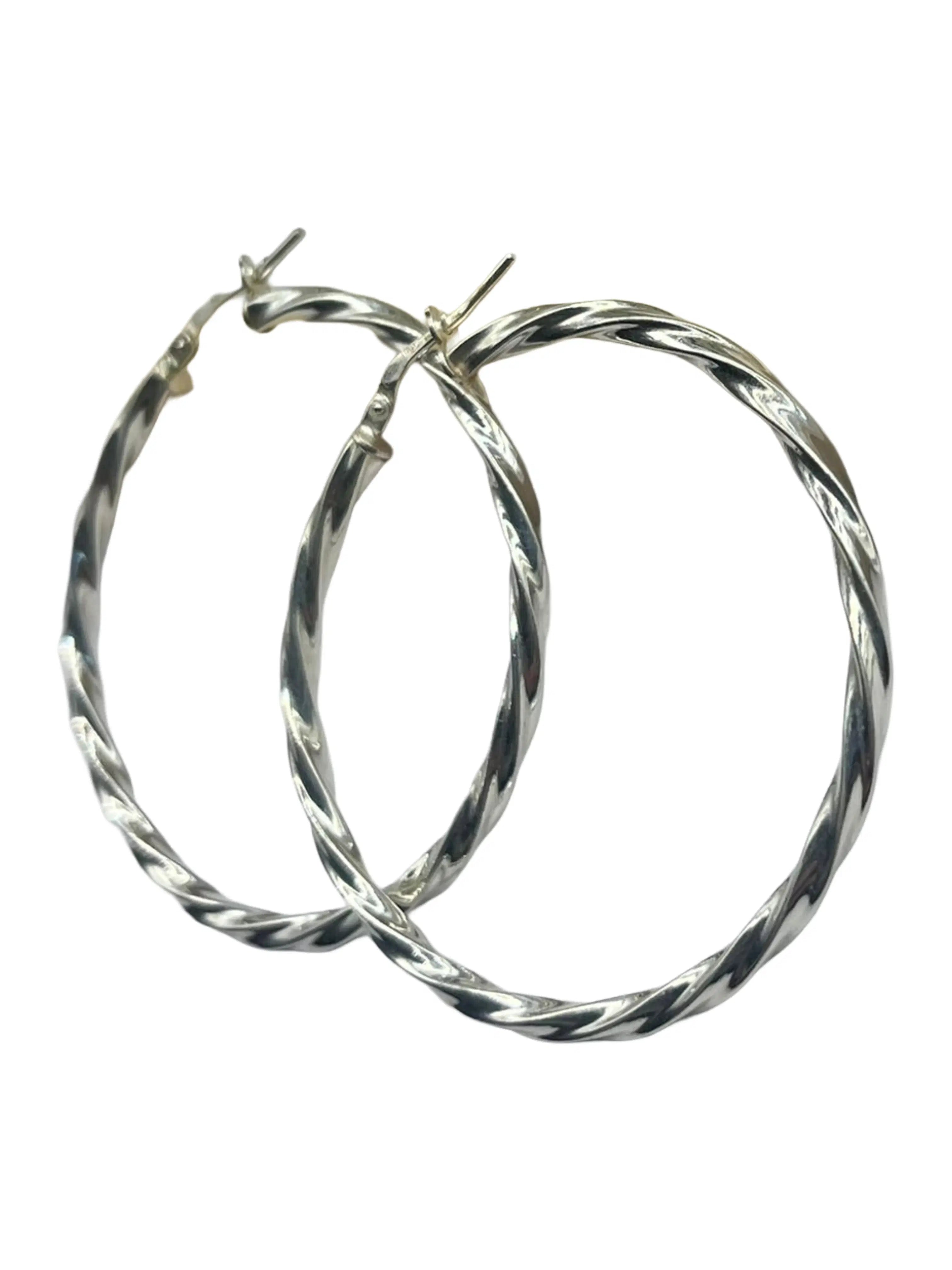 Orecchini a Cerchio Intrecciati in Argento 925 artigianali - Eleganti e Luminosi - CM Silver Jewels