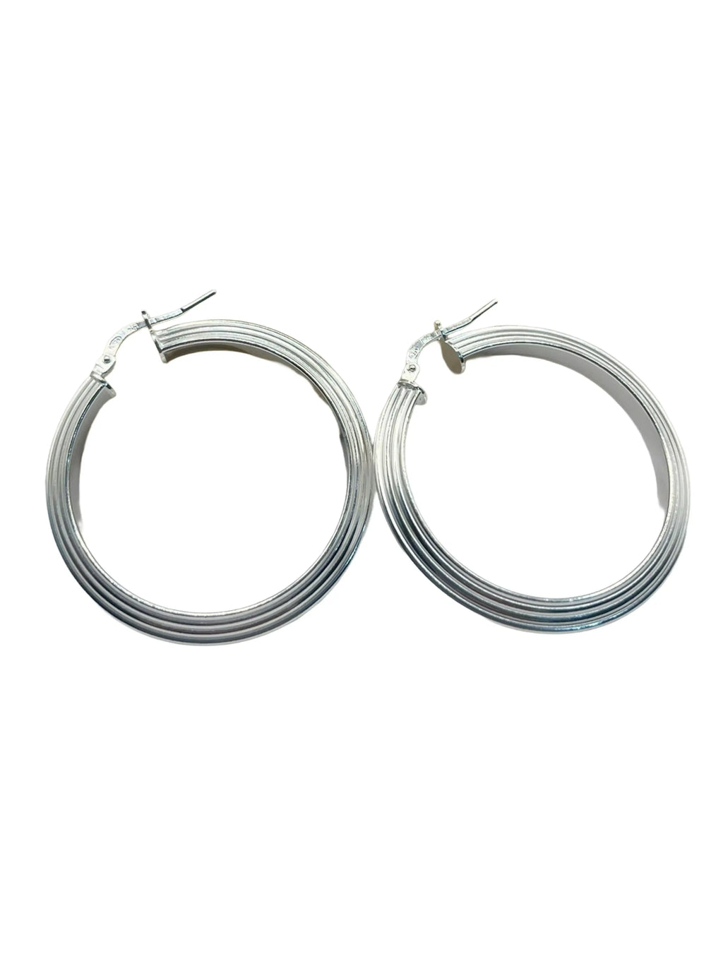 Orecchini in argento 925 a cerchio rigati - CM Silver Jewels