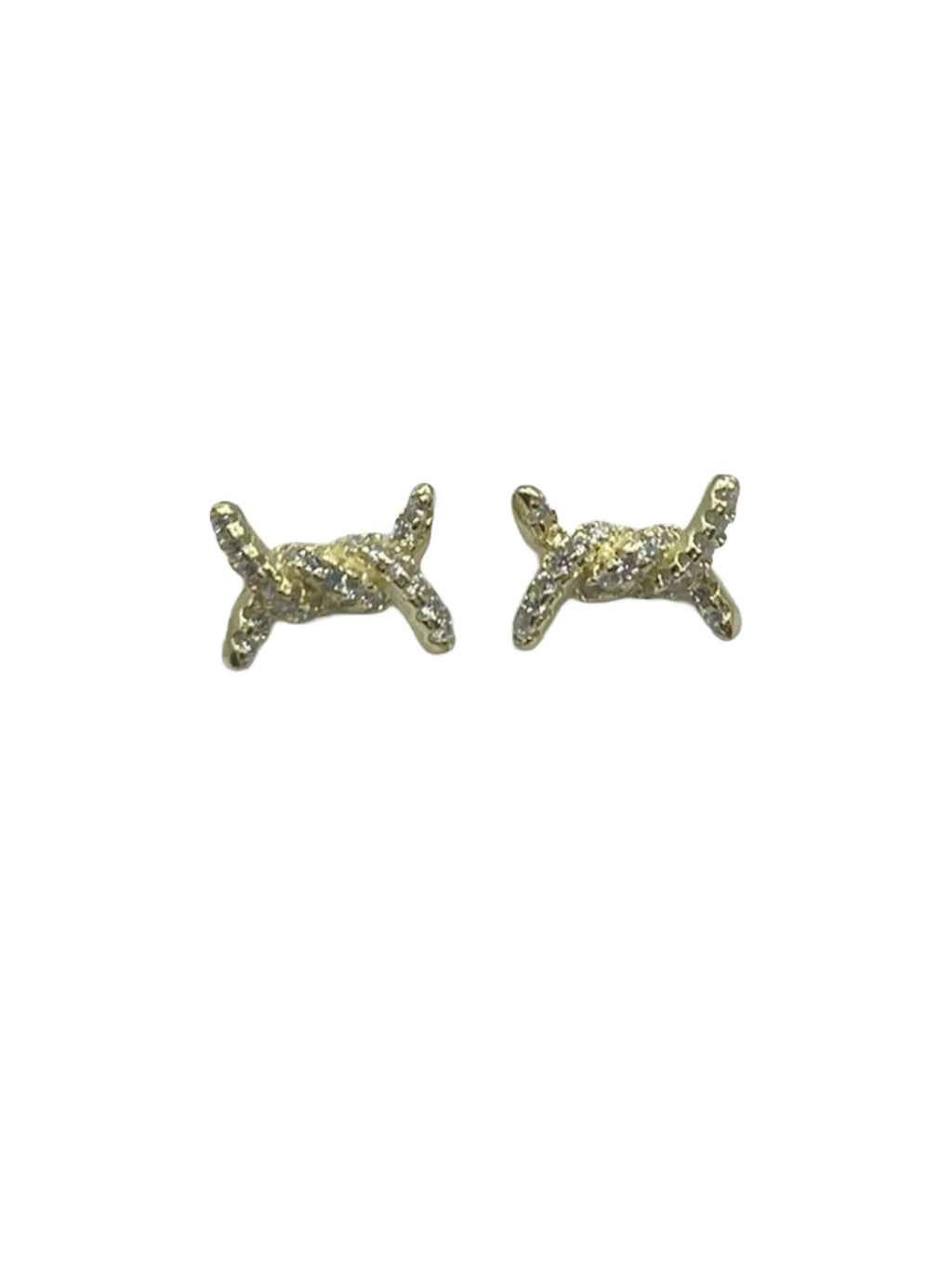 Orecchini Nodo in Argento 925 Placcato Oro con Zirconi - CM Silver Jewels