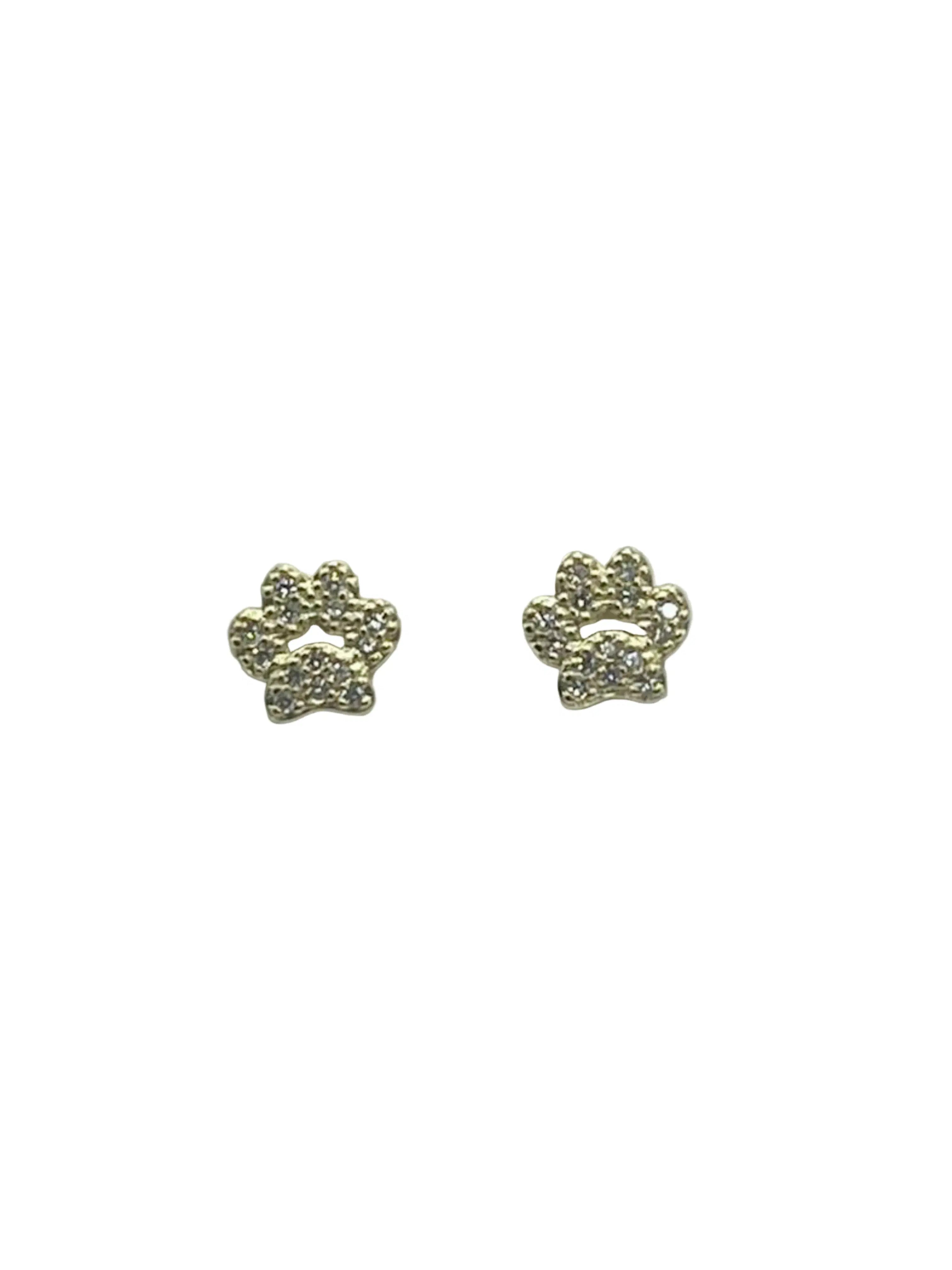 Orecchini Zampa in Argento 925 Placcato Oro con Zirconi - CM Silver Jewels
