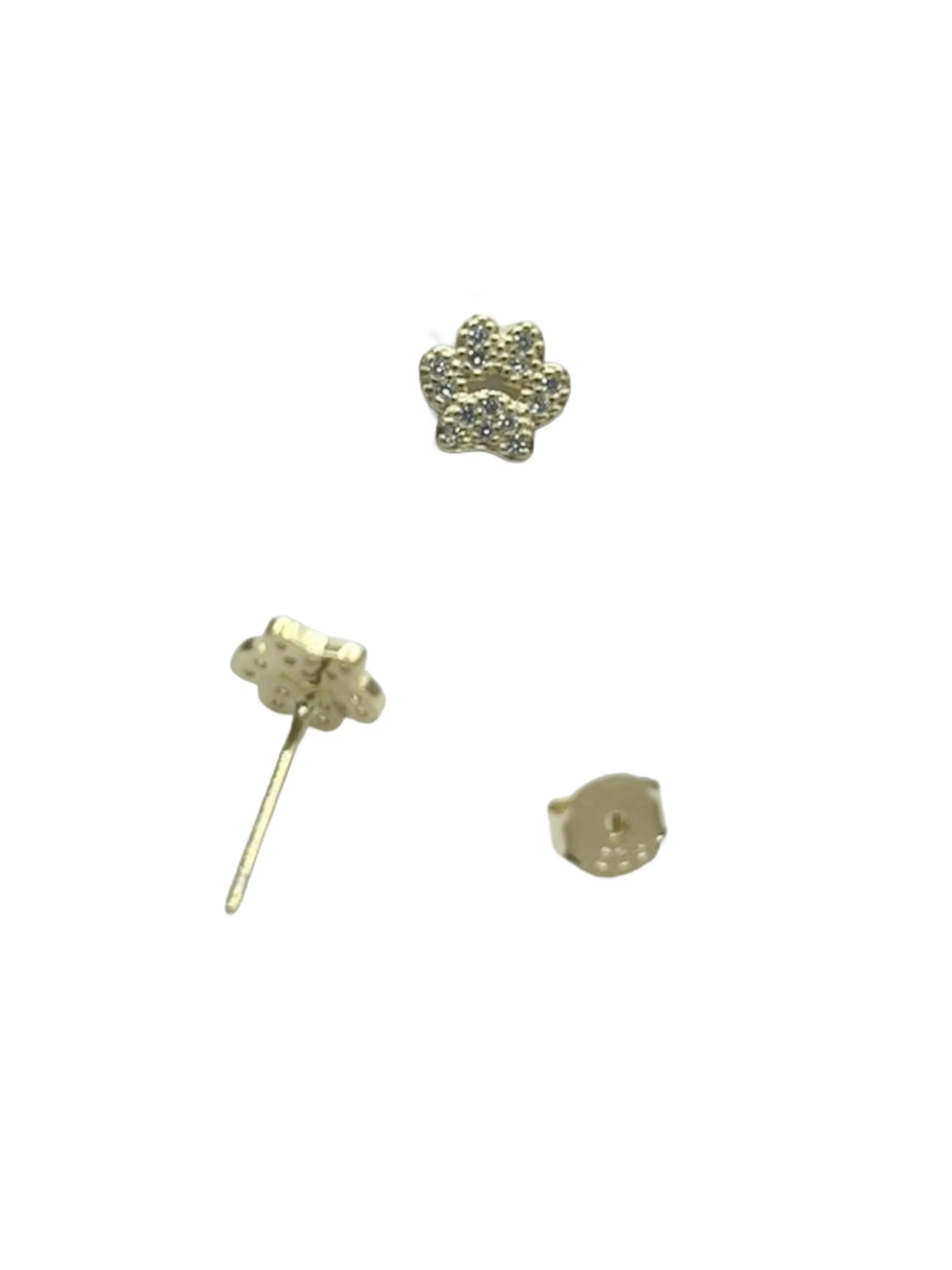 Orecchini Zampa in Argento 925 Placcato Oro con Zirconi - CM Silver Jewels