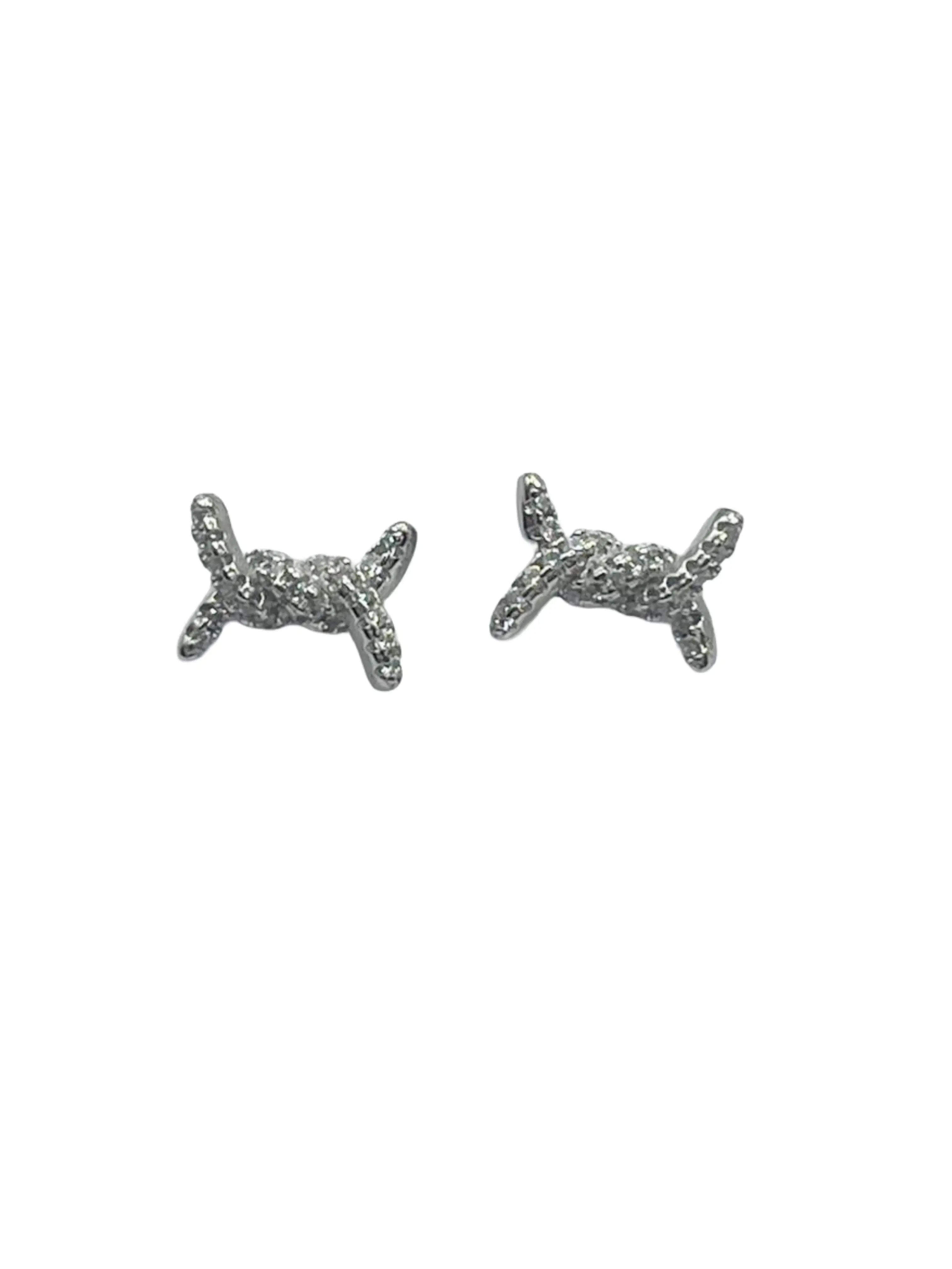 Orecchini Nodo in Argento 925 con Zirconi - CM Silver Jewels