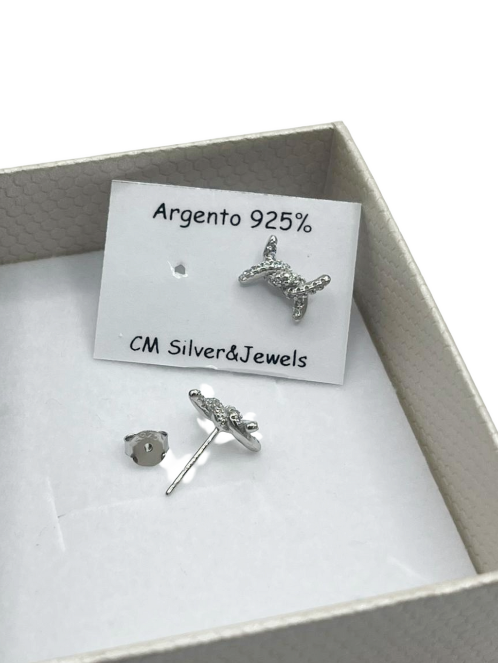 Orecchini Nodo in Argento 925 con Zirconi