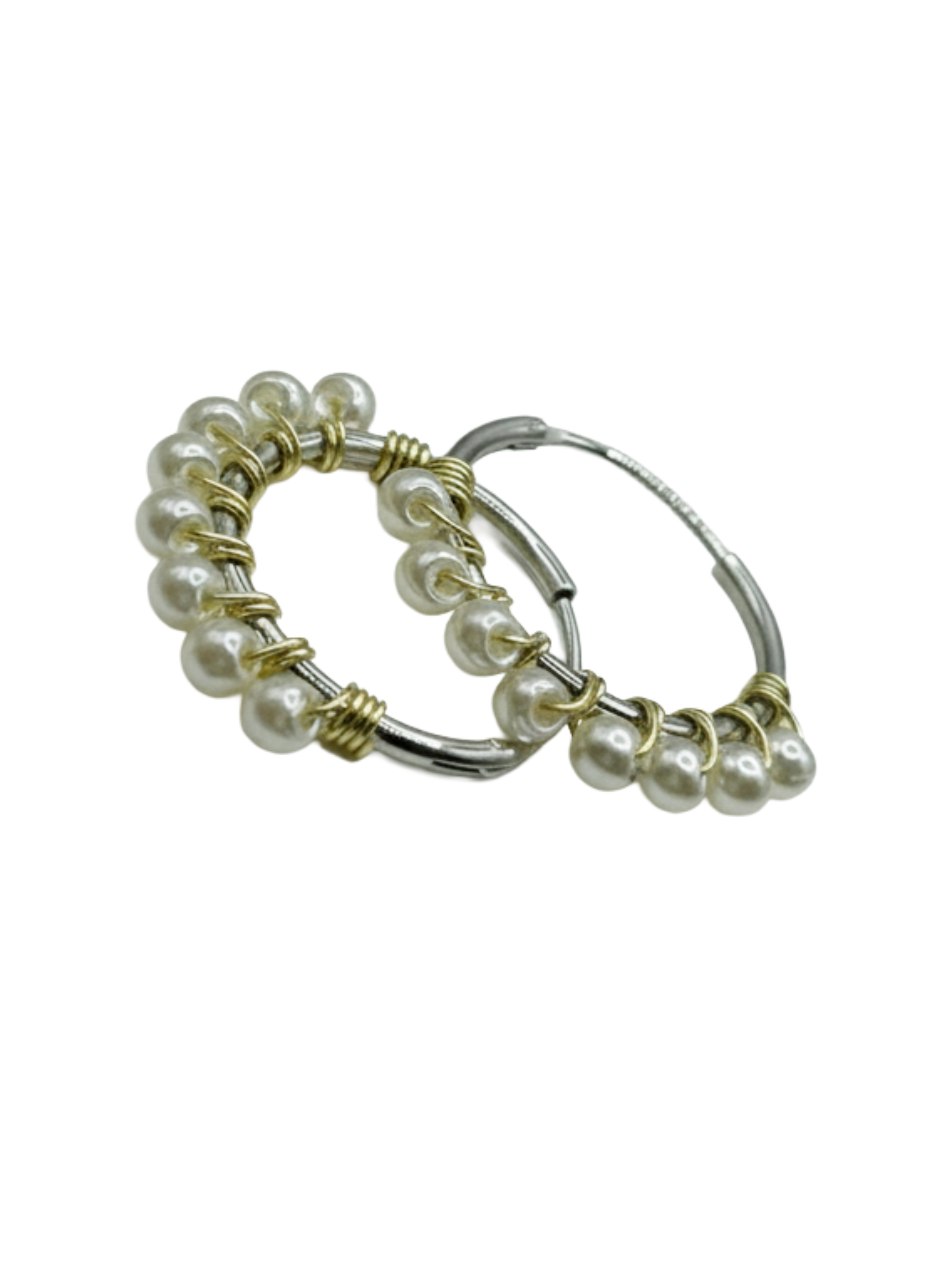 Orecchini Hoop “Pearl Touch” in Argento 925