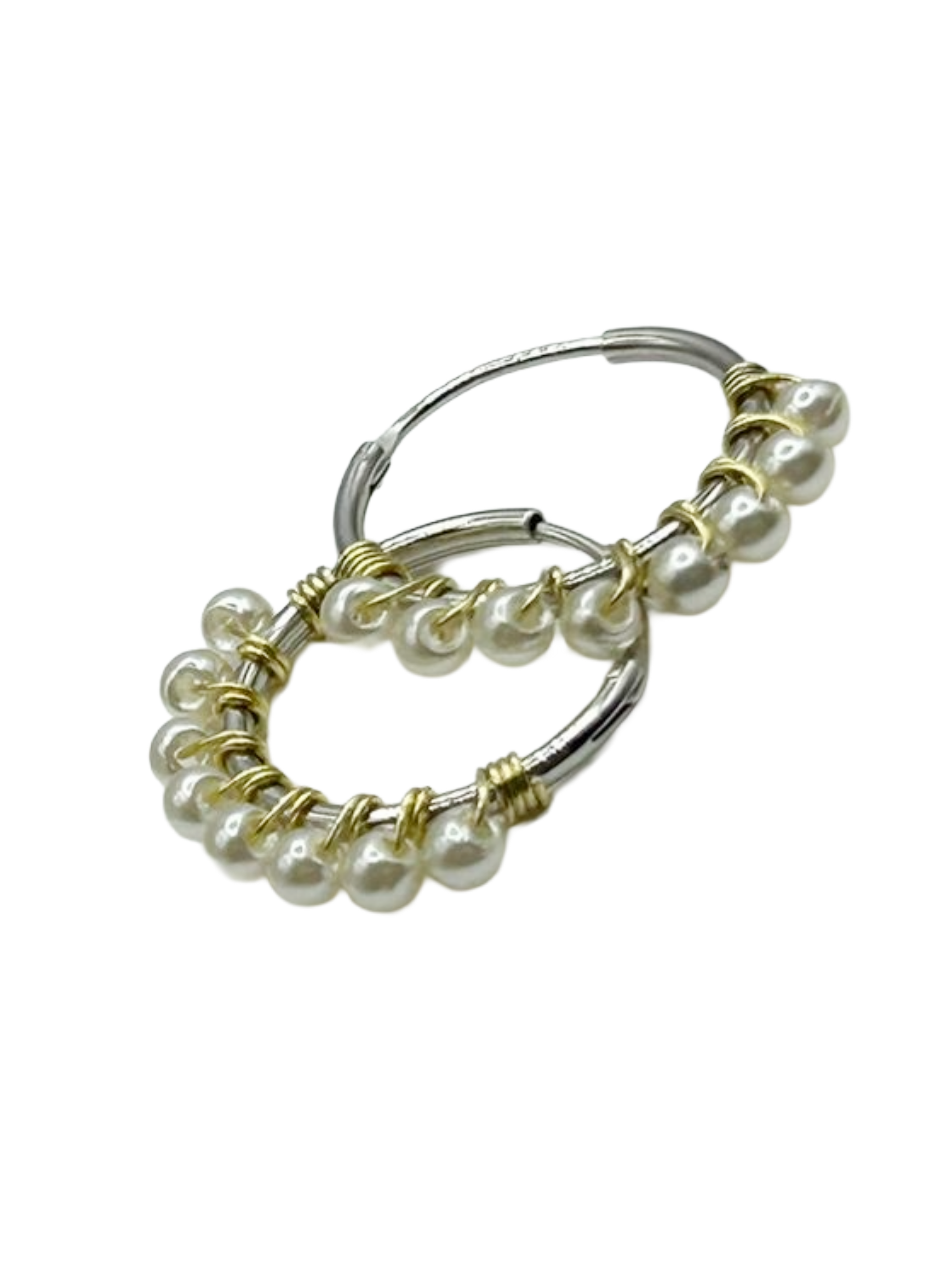 Orecchini Hoop “Pearl Touch” in Argento 925