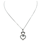 Collier en argent 925 avec pendentif cœur et zircons