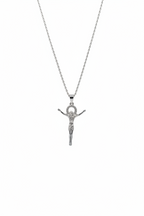 Collana Crocifisso in Argento 925 Placcata Oro – Design Elegante e Luminoso