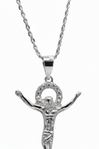 Collana Crocifisso in Argento 925 Placcata Oro – Design Elegante e Luminoso