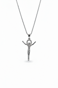Collana Crocifisso in Argento 925 Placcata Oro – Design Elegante e Luminoso