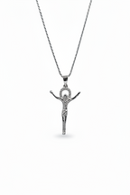 Collana Crocifisso in Argento 925 Placcata Oro – Design Elegante e Luminoso
